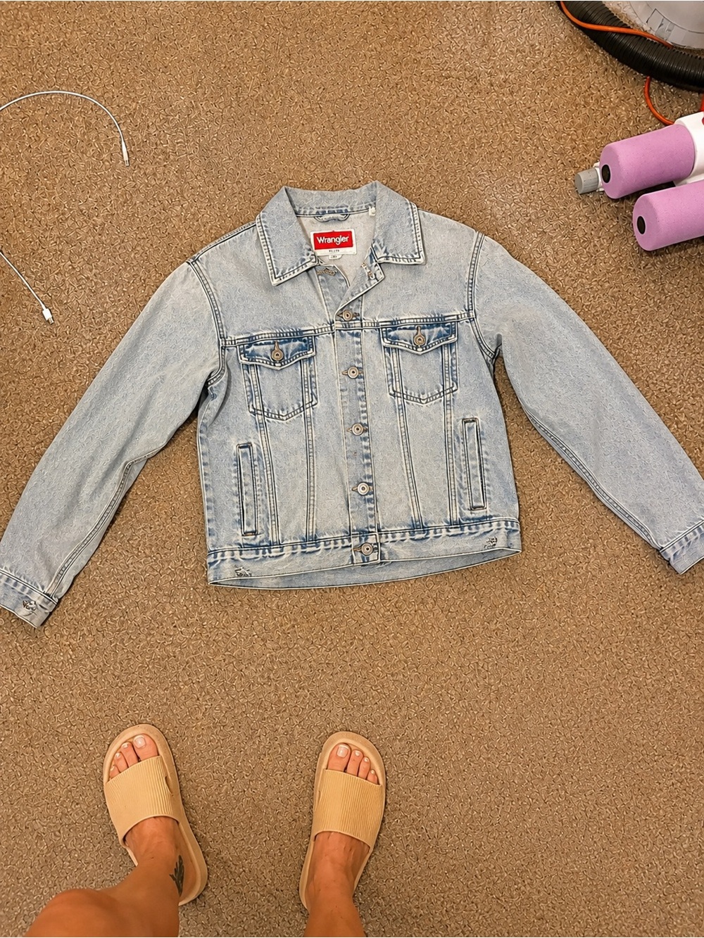 Vintage 90’s Wrangler Hero Denim Jacket—Large Made in Mexico 🇲🇽